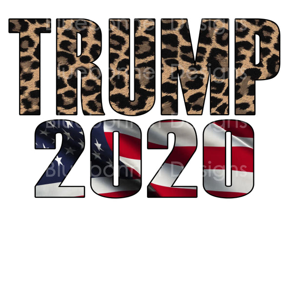 Trump 2020 leopard waving flag