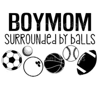 Boymom black surrounded by balls