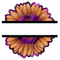 Purple outline sunflower split