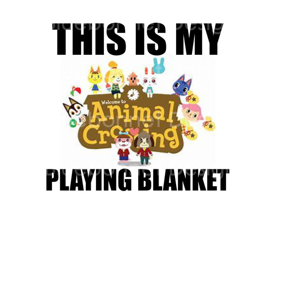 Animal Crossing playing blanket
