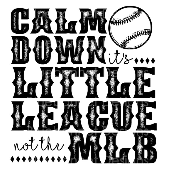 Calm down little league not mlb