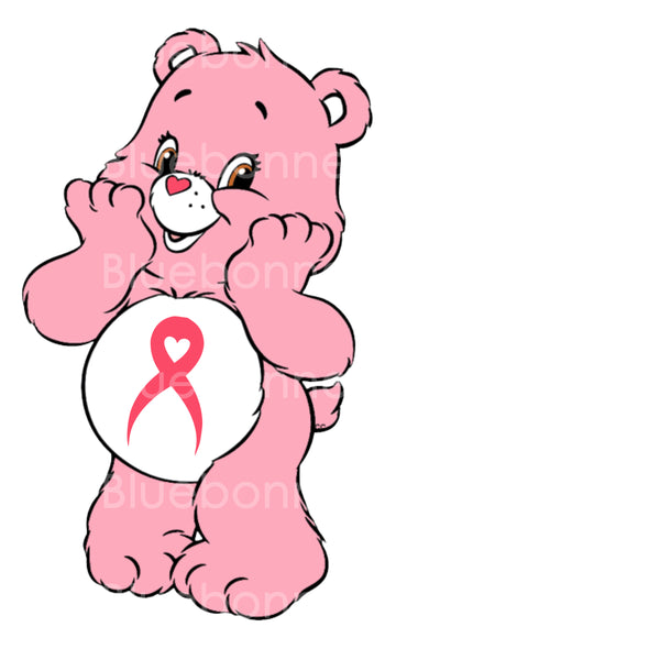Care bear pink breast cancer ribbon
