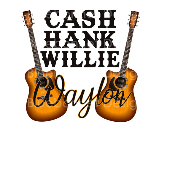 Cash hank willie waylon guitar