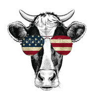 Cow with usa flag sunglasses