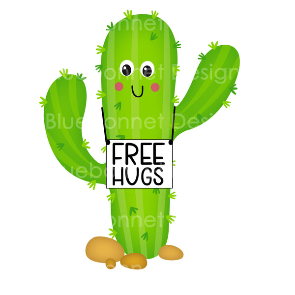 Cute cactus free hugs
