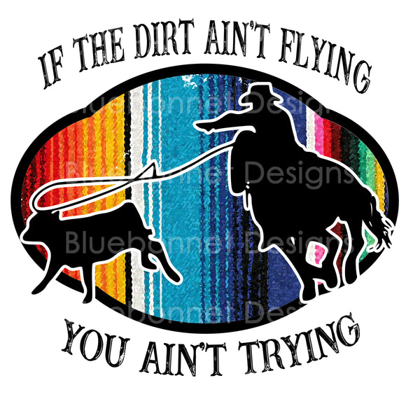 Dirt ain't flying male calf roper
