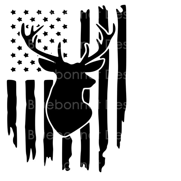 Distressed deer flag