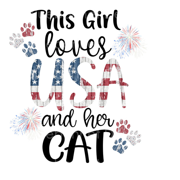 Girl loves usa and cats