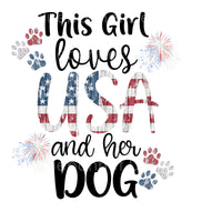 Girl loves usa and dog