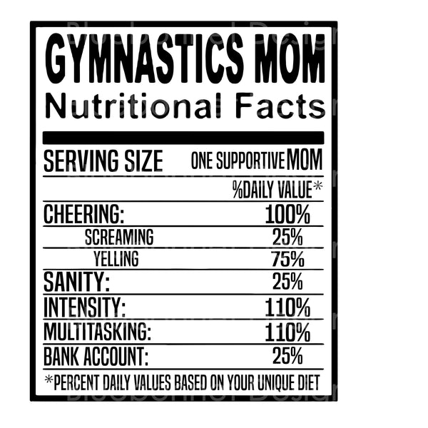 Gymnastics mom nutritional facts