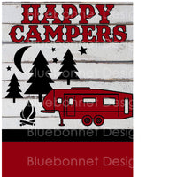 Happy campers garden flag