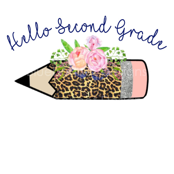 Hello 2nd grade leopard pencil