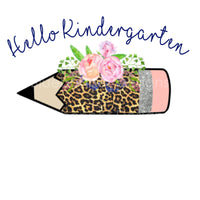Hello kindergarten grade leopard pencil