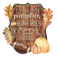 I fall for pumpkins smores football