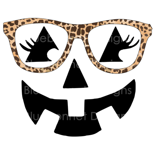 Leopard glasses girl jack o lantern