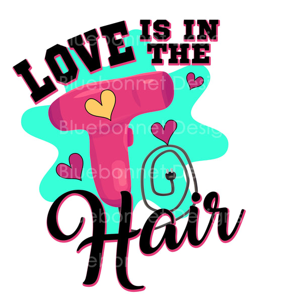Love in the hair black text