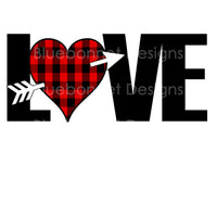Love plaid heart arrow