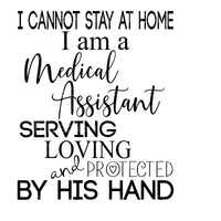 Medical assistant protexted by his hand