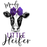 Moody little heifer purple bow