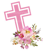 Pink cross and flowers