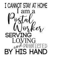 Postal worker by his hand