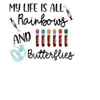 Rainbows and butterflies blood draw