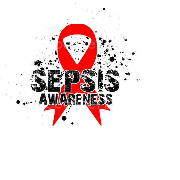 Sepsis awareness ribbon splash