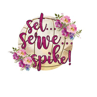 Set serve spike floral volleyball