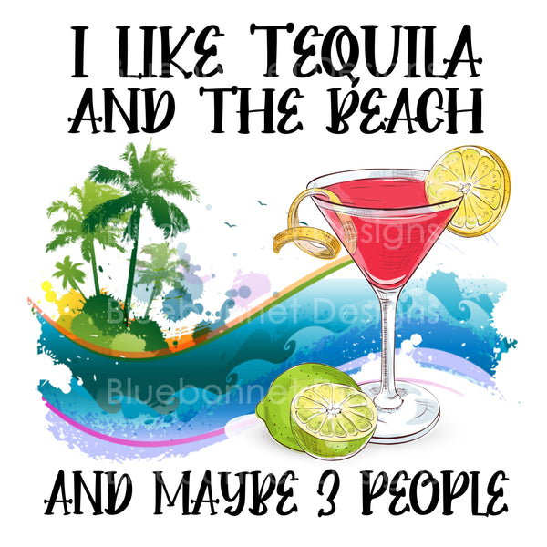 Tequila beach and 3 people